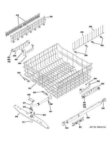 Upper rack assembly