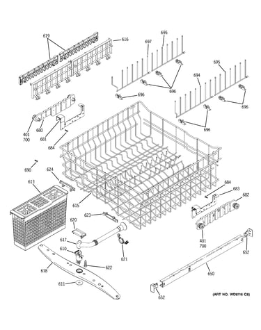 Upper rack assembly