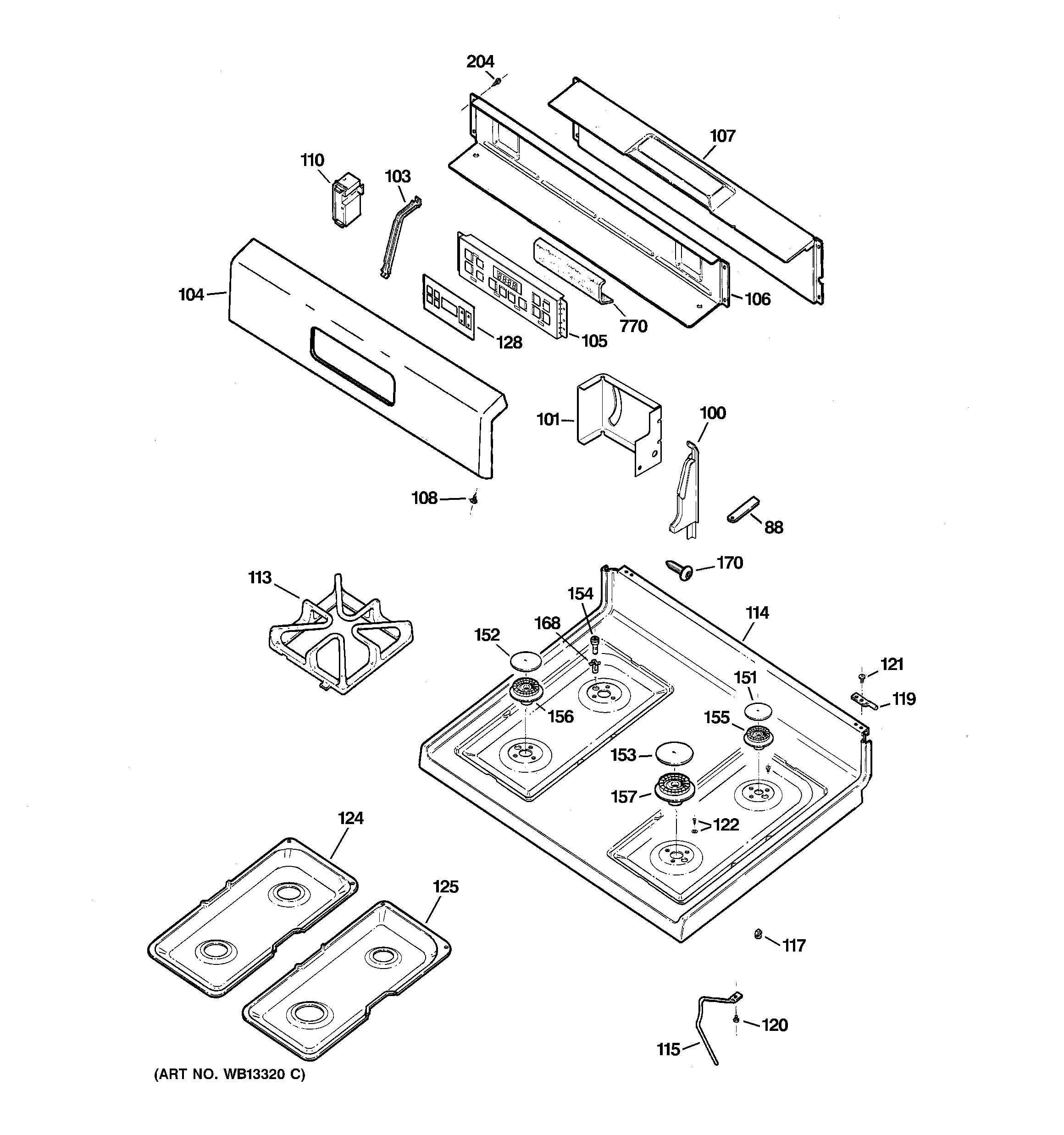 CONTROL PANEL & COOKTOP