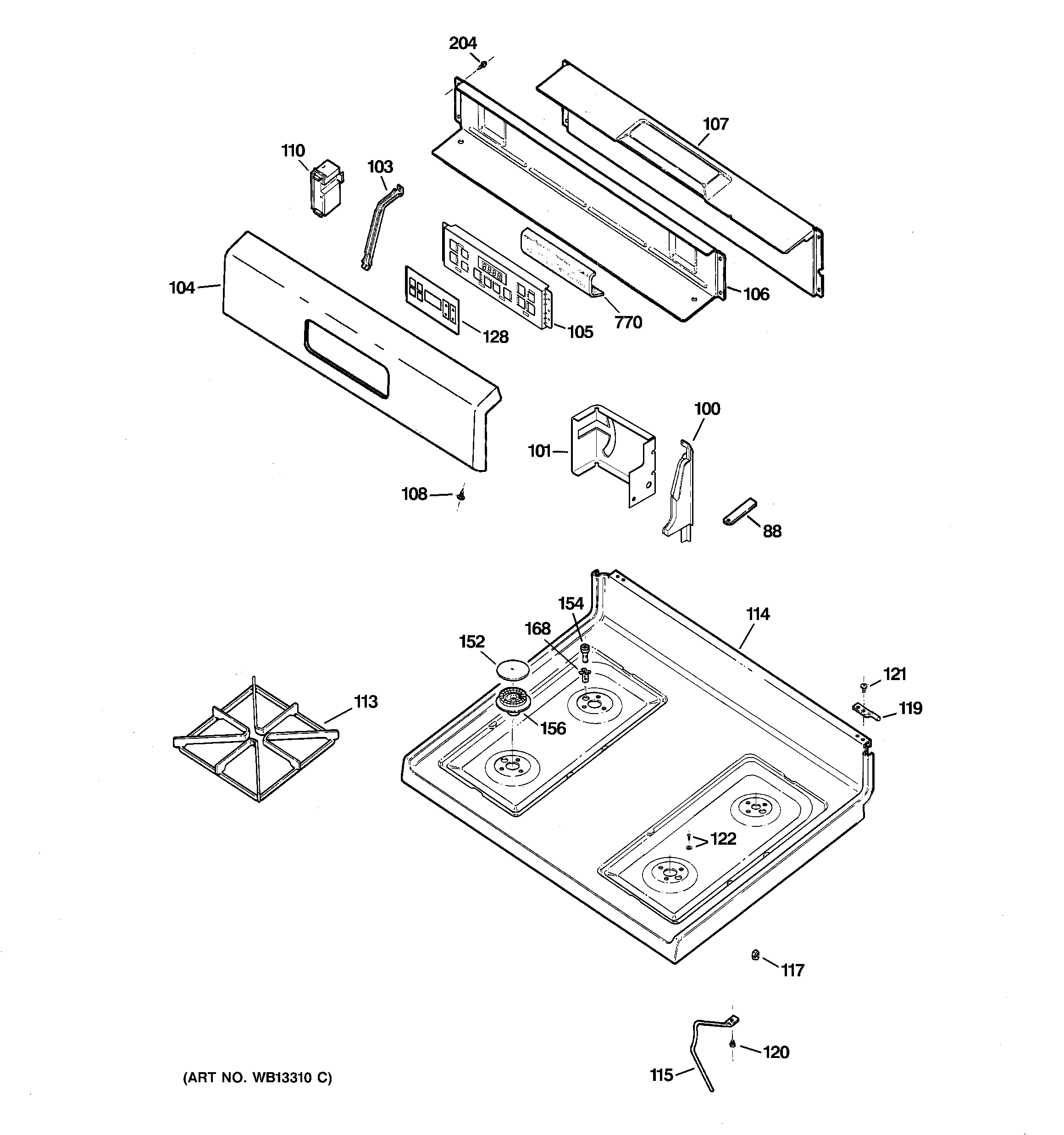 Control panel & cooktop