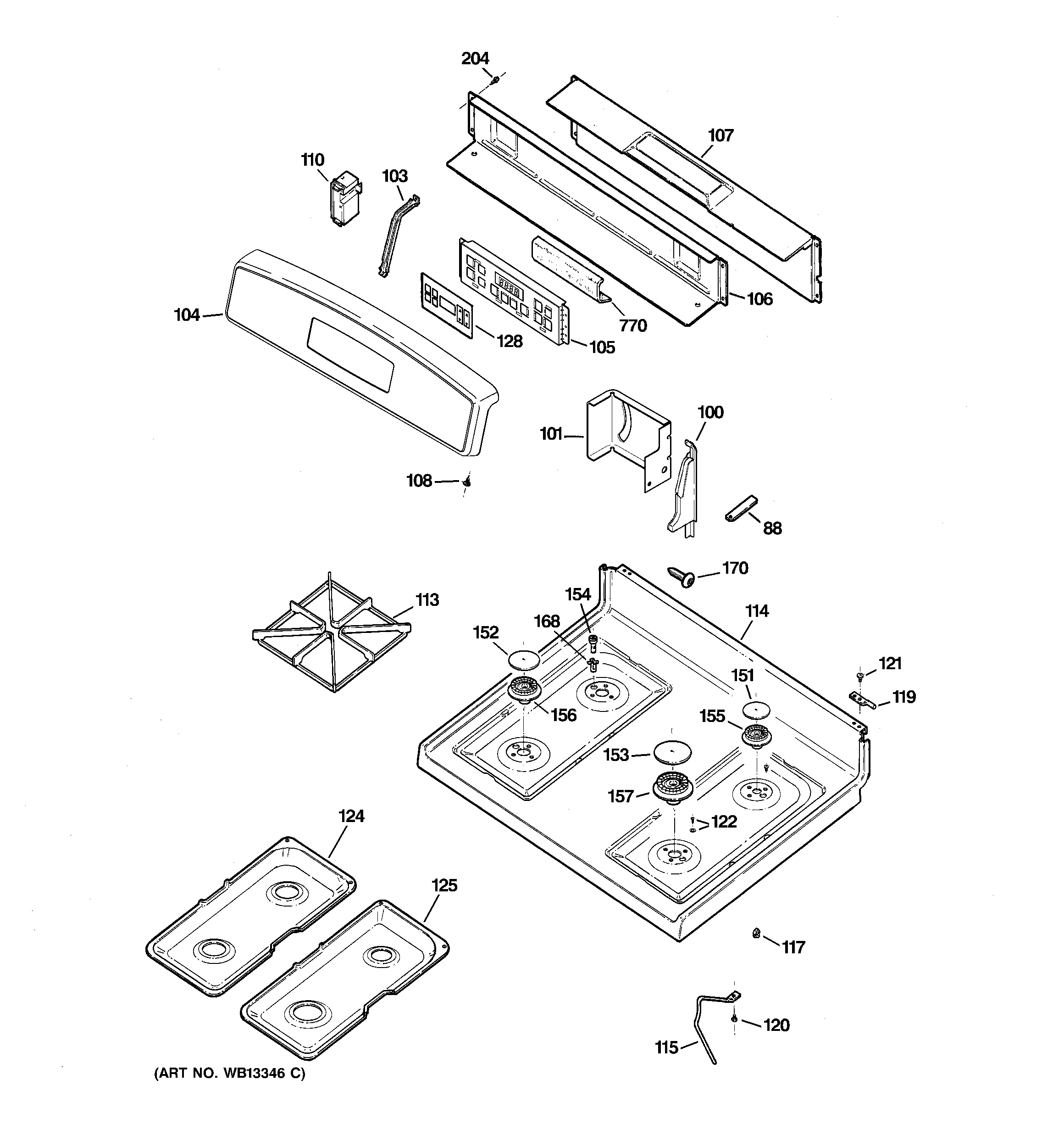 CONTROL PANEL & COOKTOP