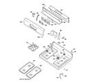 GE JGBP33CEH2CC control panel & cooktop diagram