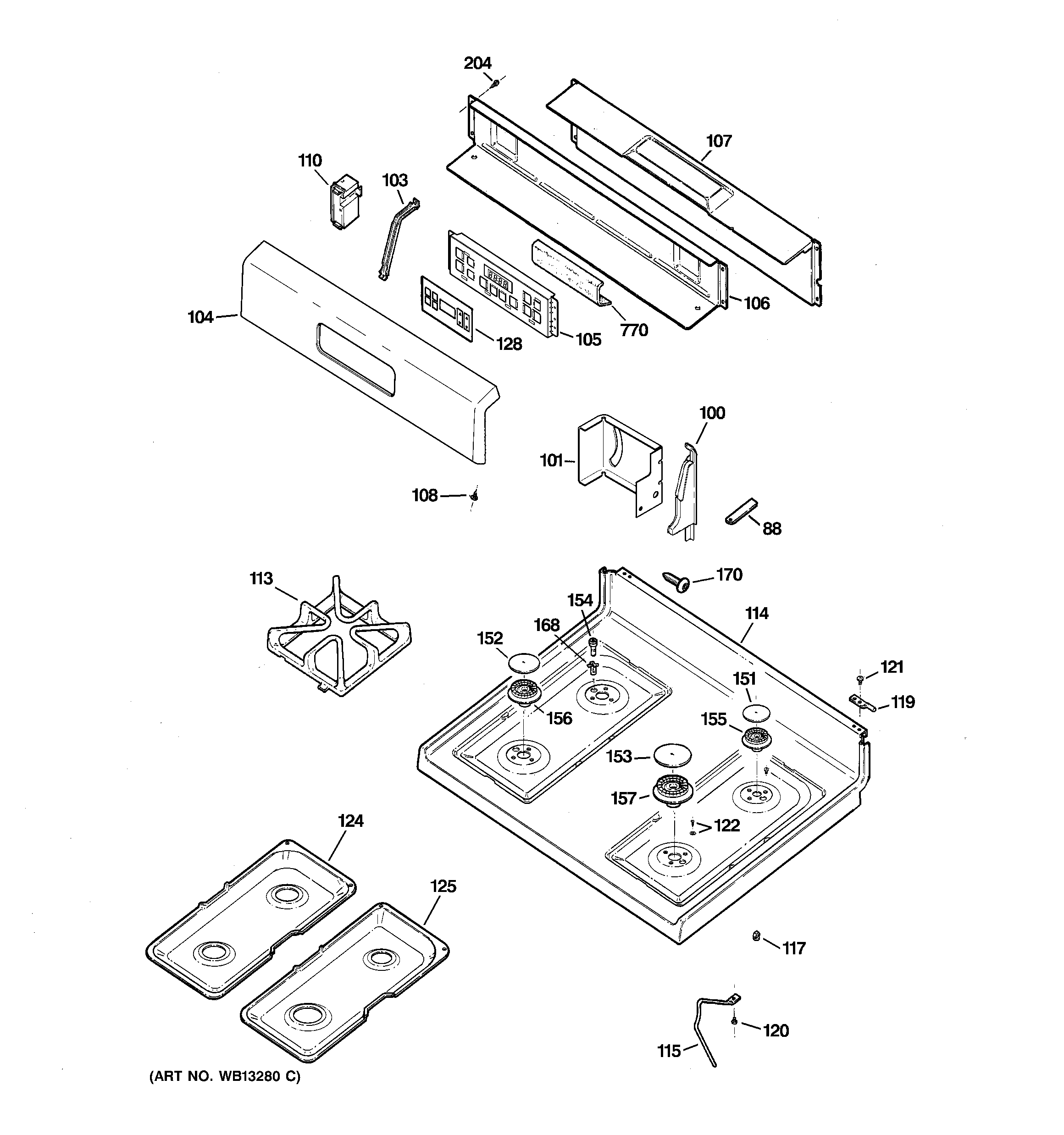 CONTROL PANEL & COOKTOP