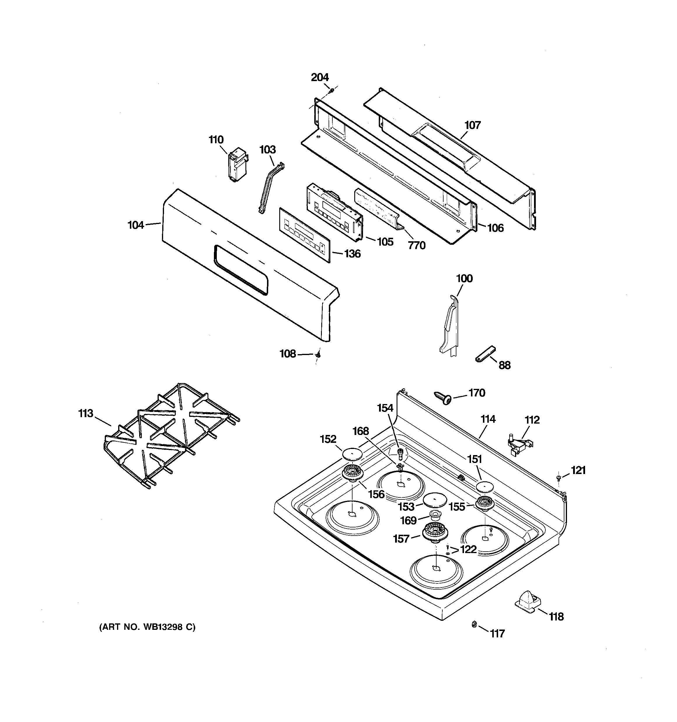 CONTROL PANEL & COOKTOP