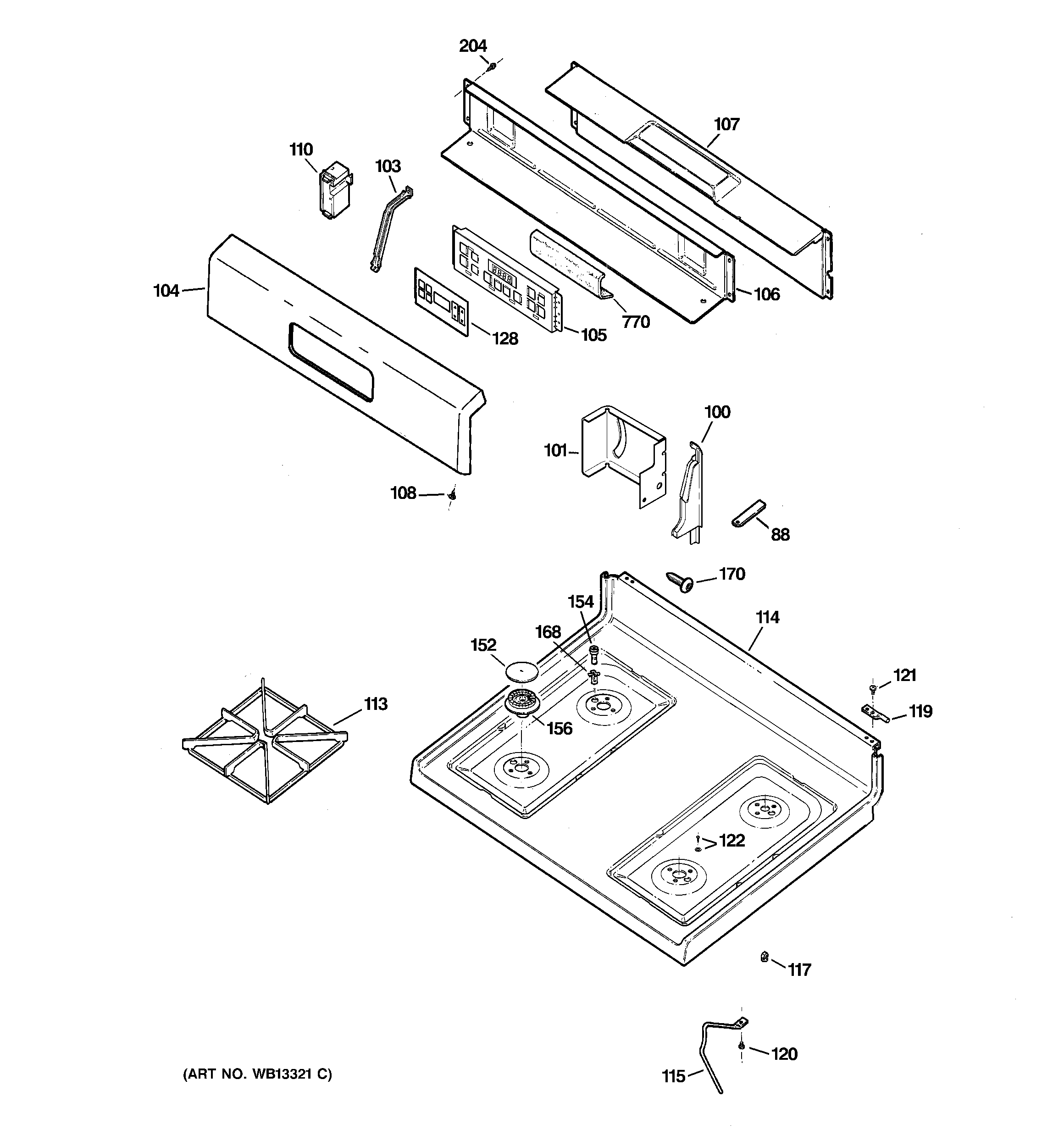 CONTROL PANEL & COOKTOP