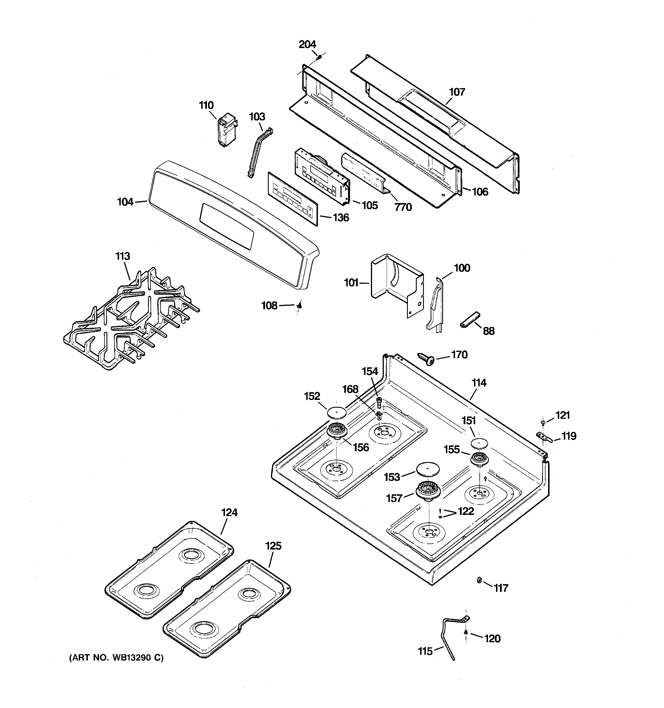 CONTROL PANEL & COOKTOP