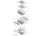 GE PCT23SHPBSS freezer shelves diagram