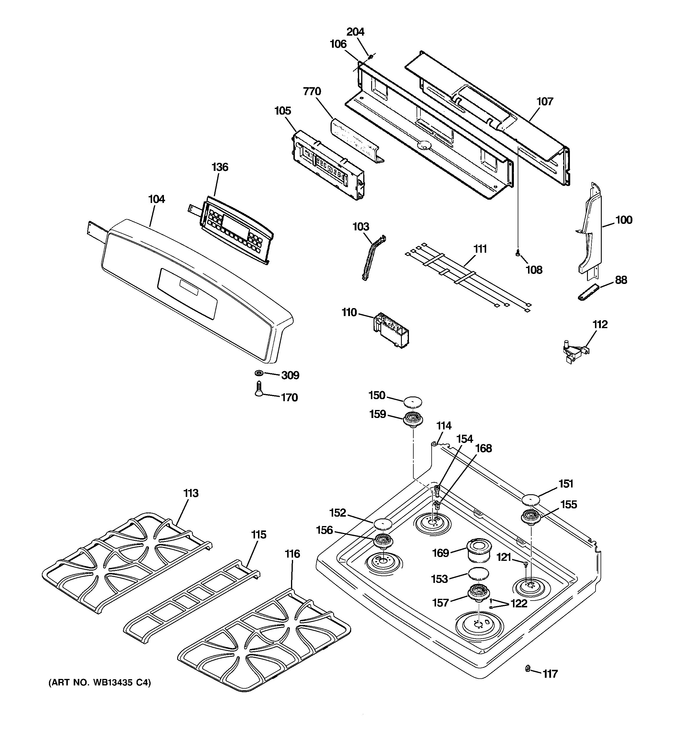 Control panel & cooktop