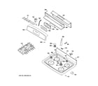 GE JGBP83SEJ5SS control panel & cooktop diagram