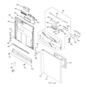 GE GLD6500L00CC escutcheon & door assembly diagram