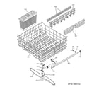 GE GLD6500L15WW upper rack assembly diagram