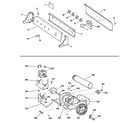 GE DLSR483GE3CC backsplash, blower & motor assembly diagram