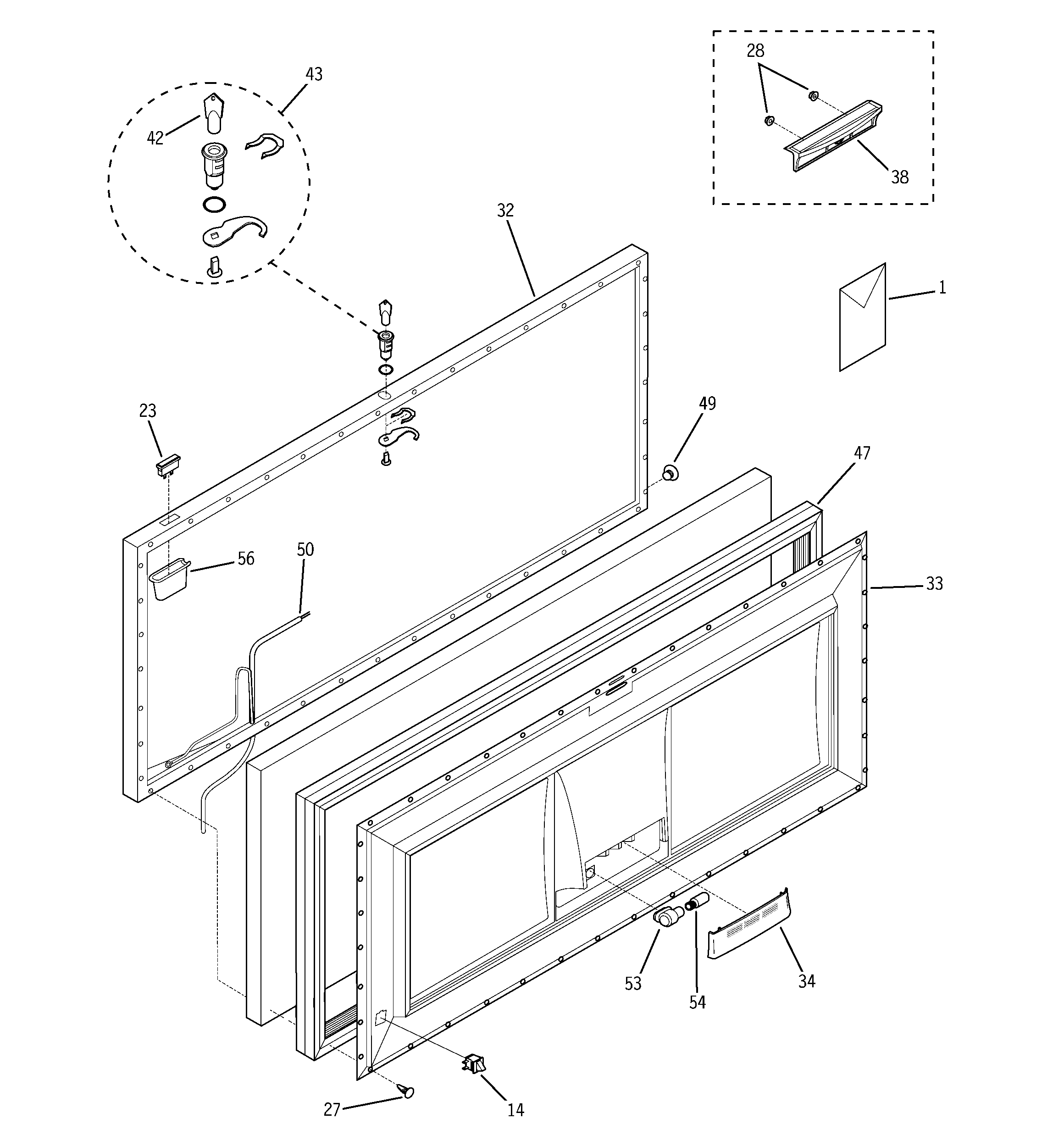 Freezer door
