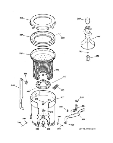 Tub, basket & agitator