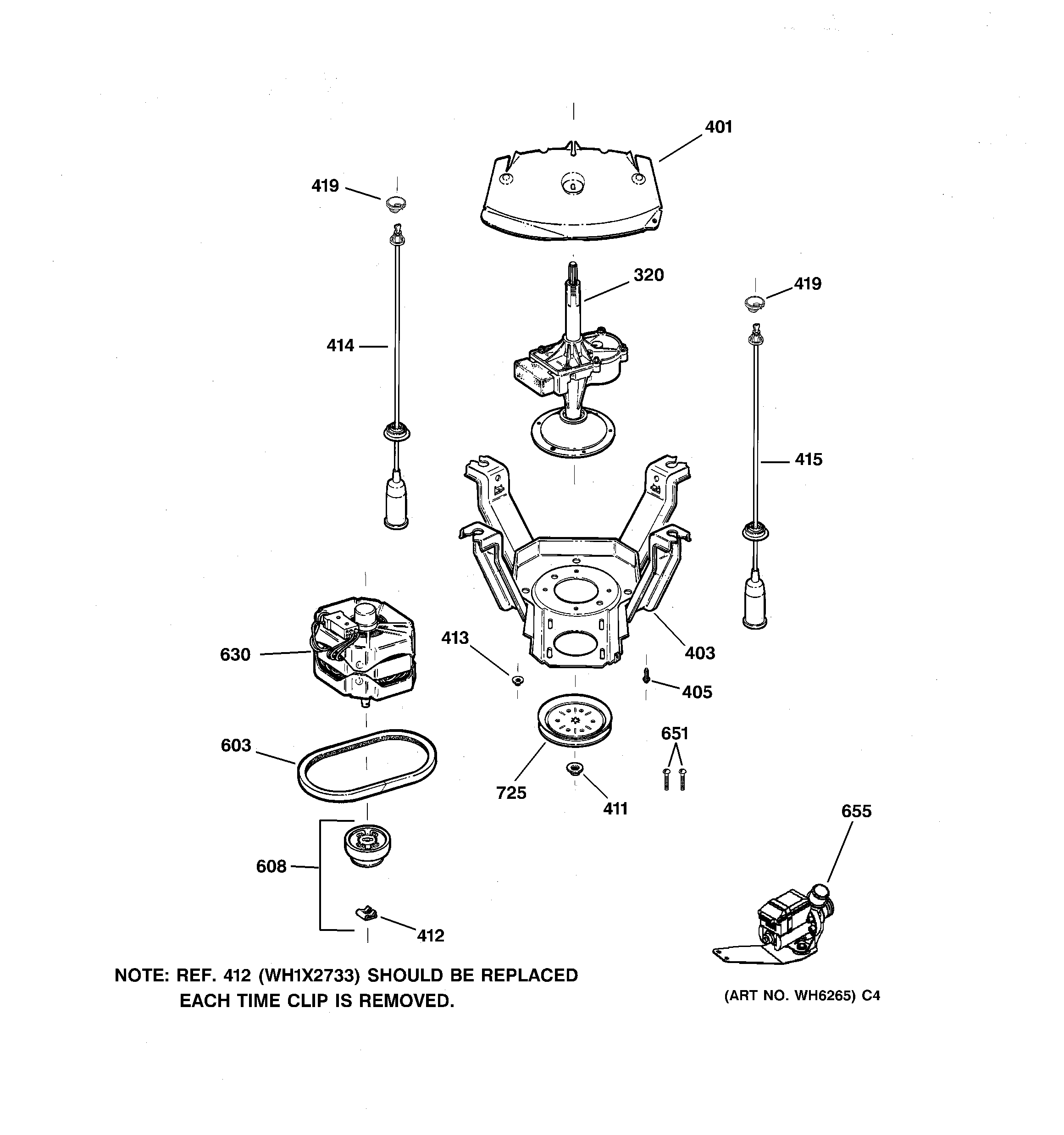 Suspension, pump & drive components