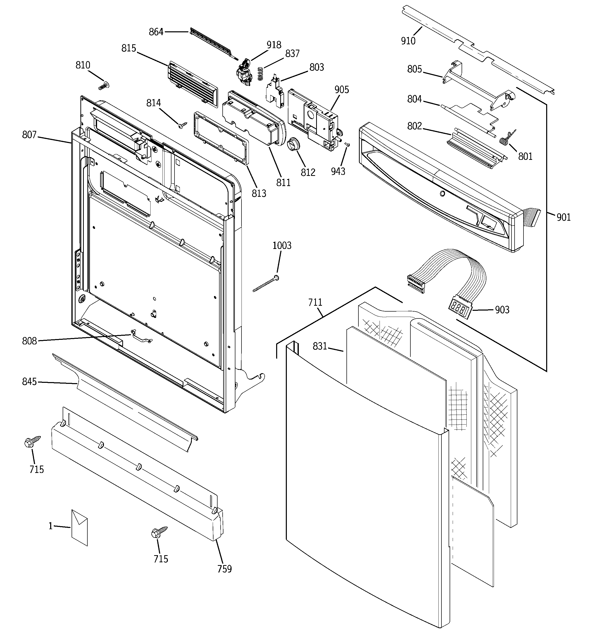 Escutcheon & door assembly