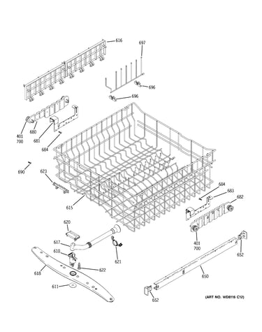 Upper rack assembly