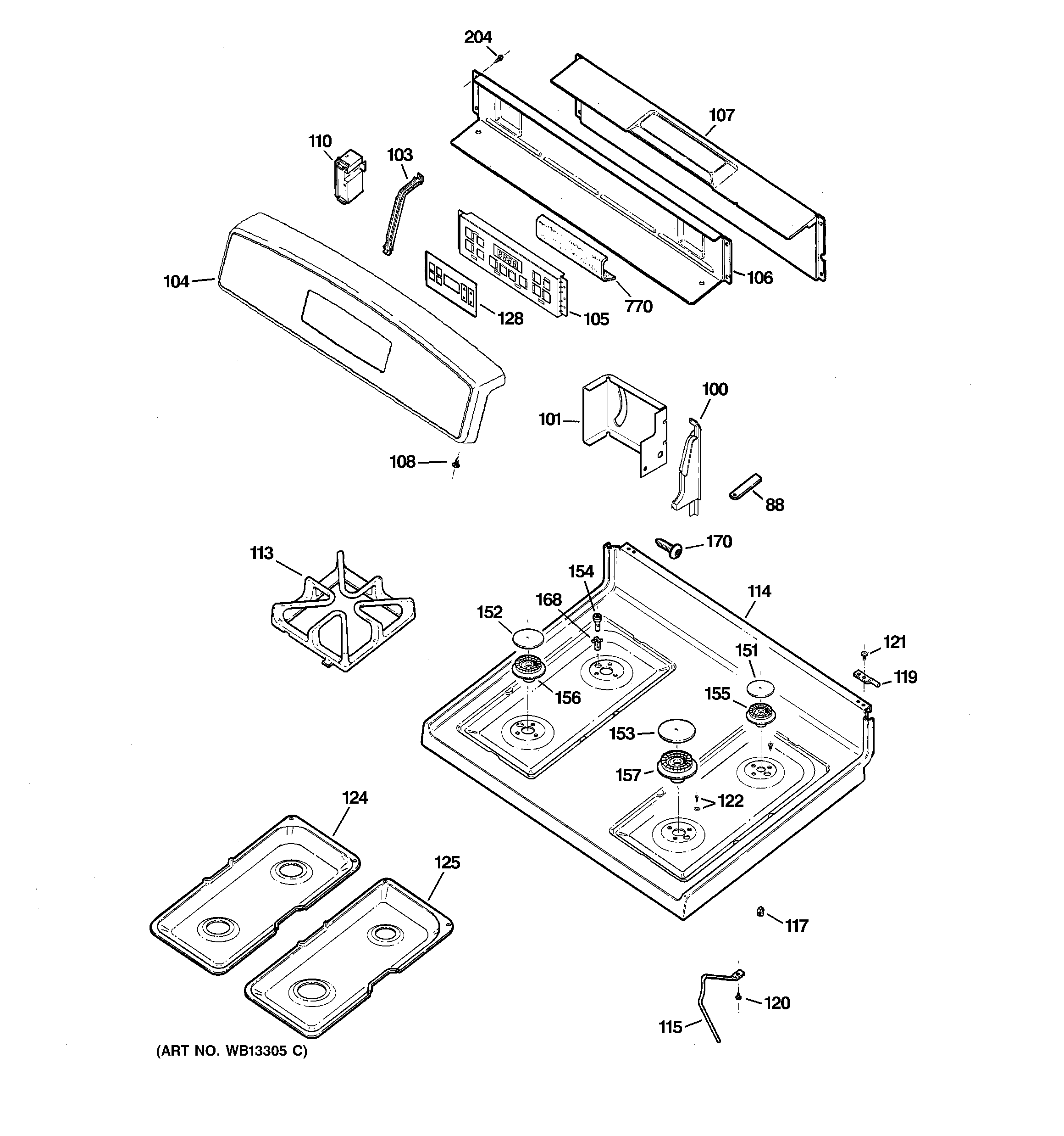 CONTROL PANEL & COOKTOP