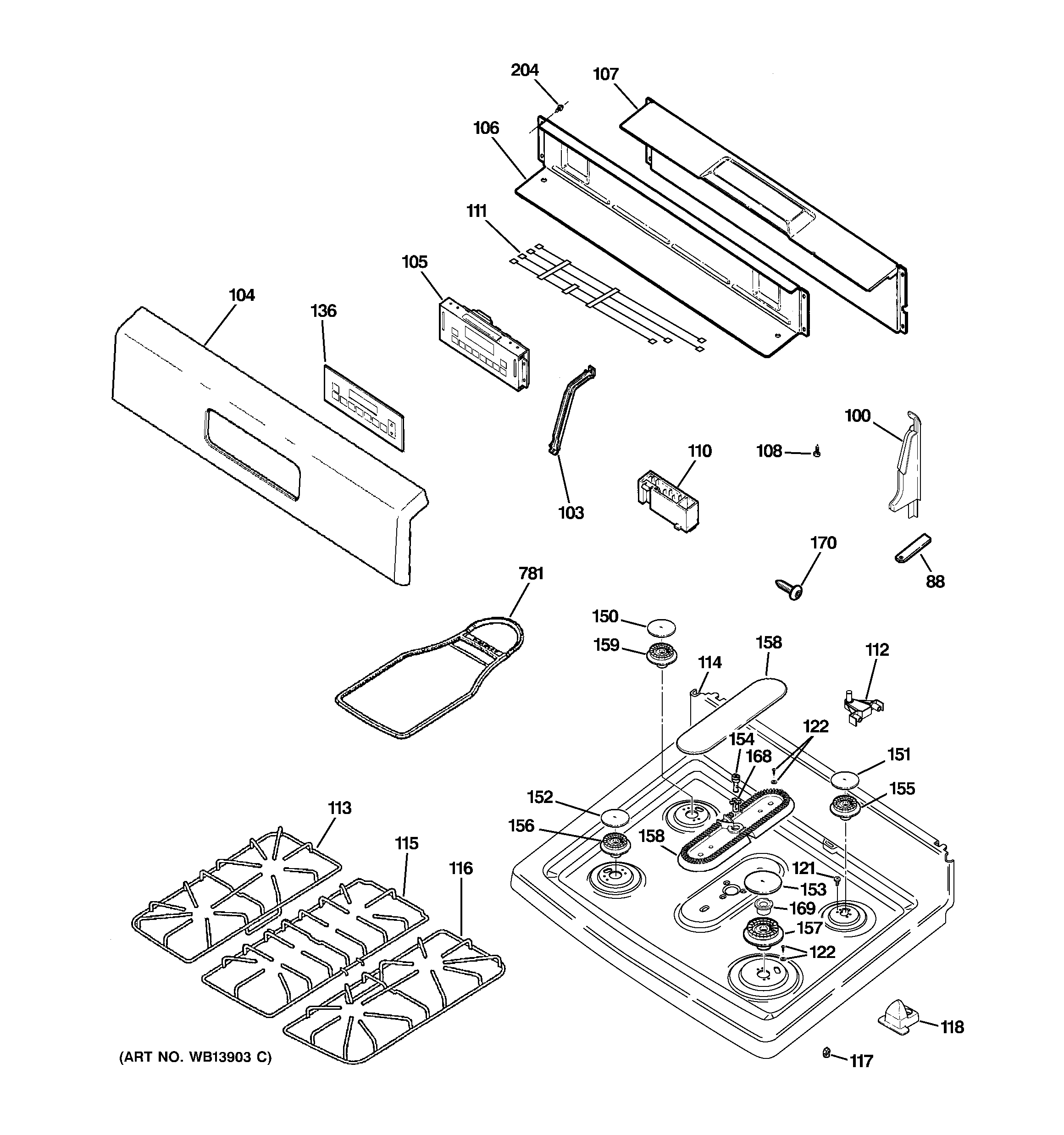 CONTROL PANEL & COOKTOP