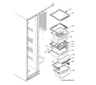 GE DSD26DGWABG fresh food shelves diagram