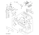 GE PSF26MGWCBB ice maker & dispenser diagram