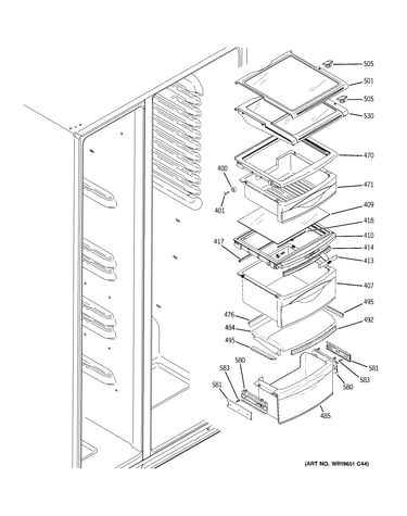 Fresh food shelves