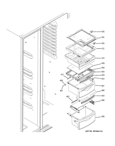 Fresh food shelves