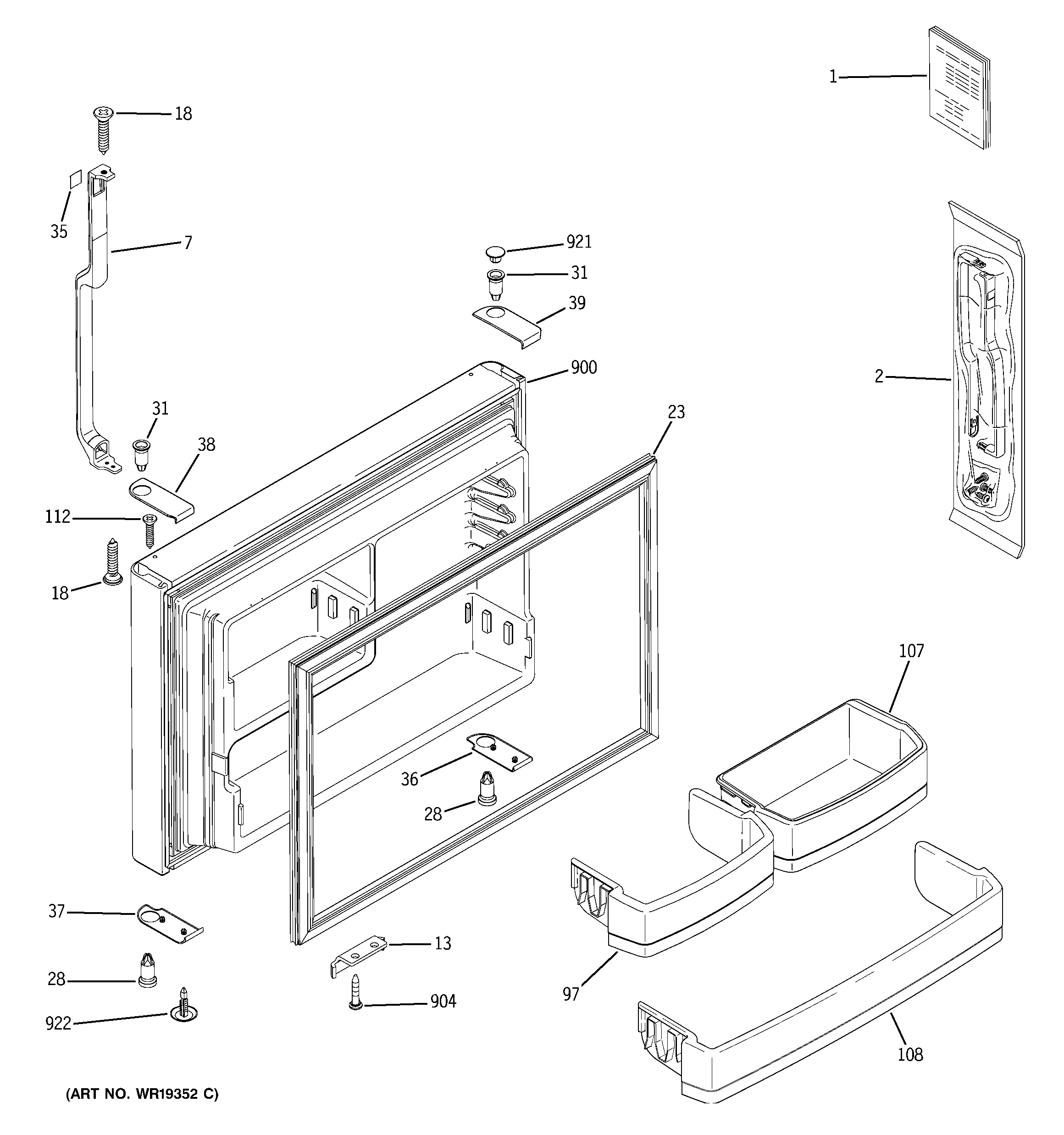 Freezer door