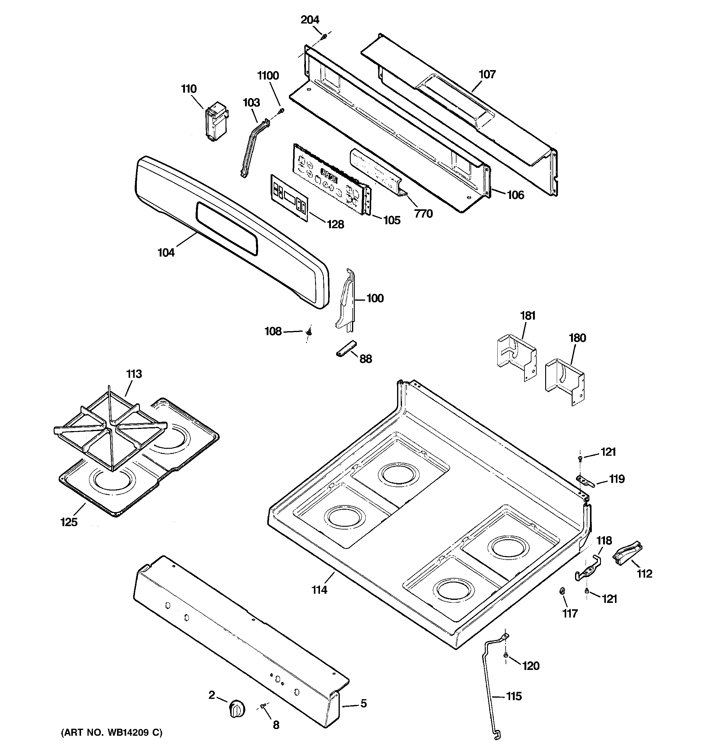 CONTROL PANEL & COOKTOP