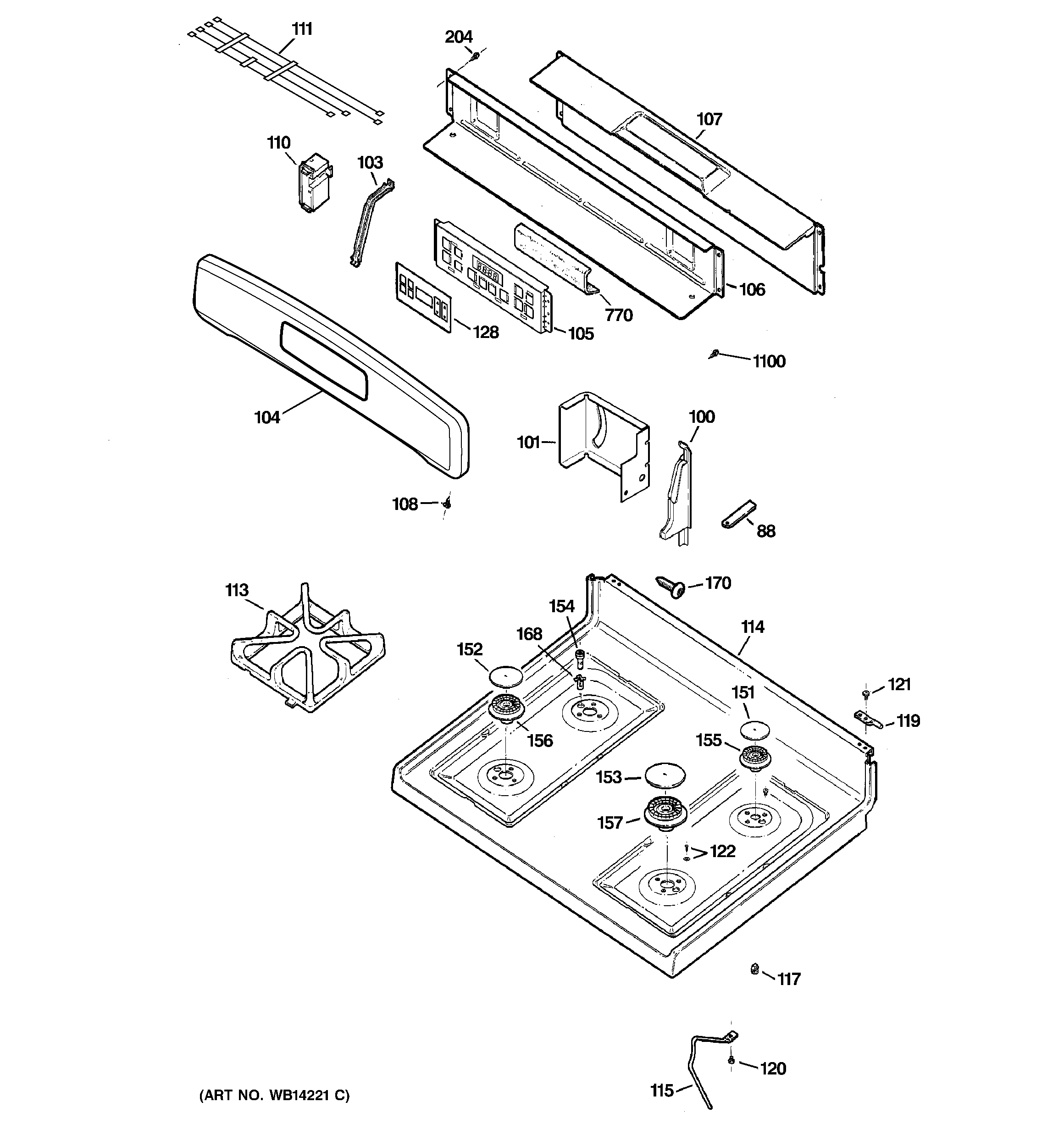 CONTROL PANEL & COOKTOP