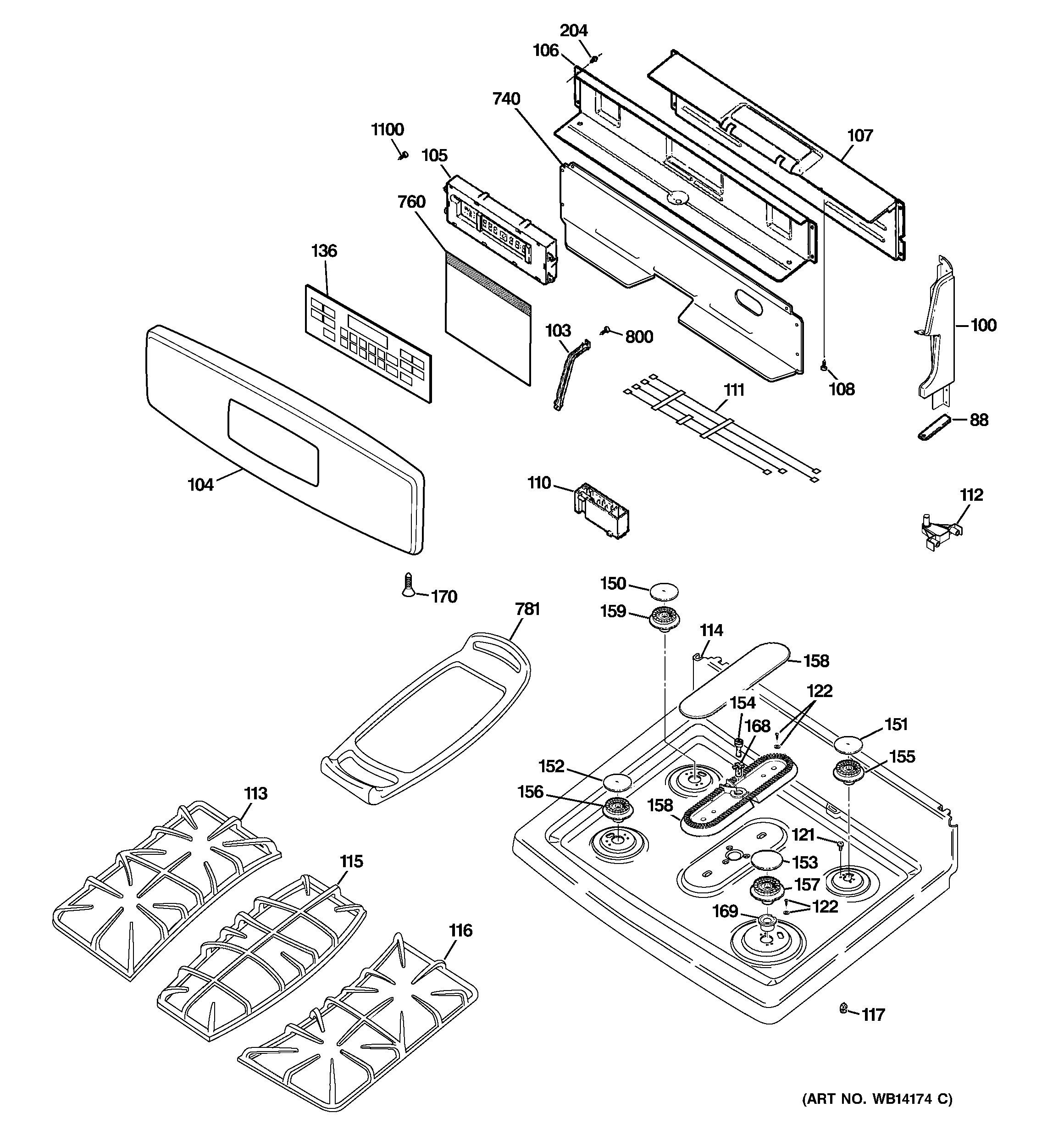 Control panel & cooktop
