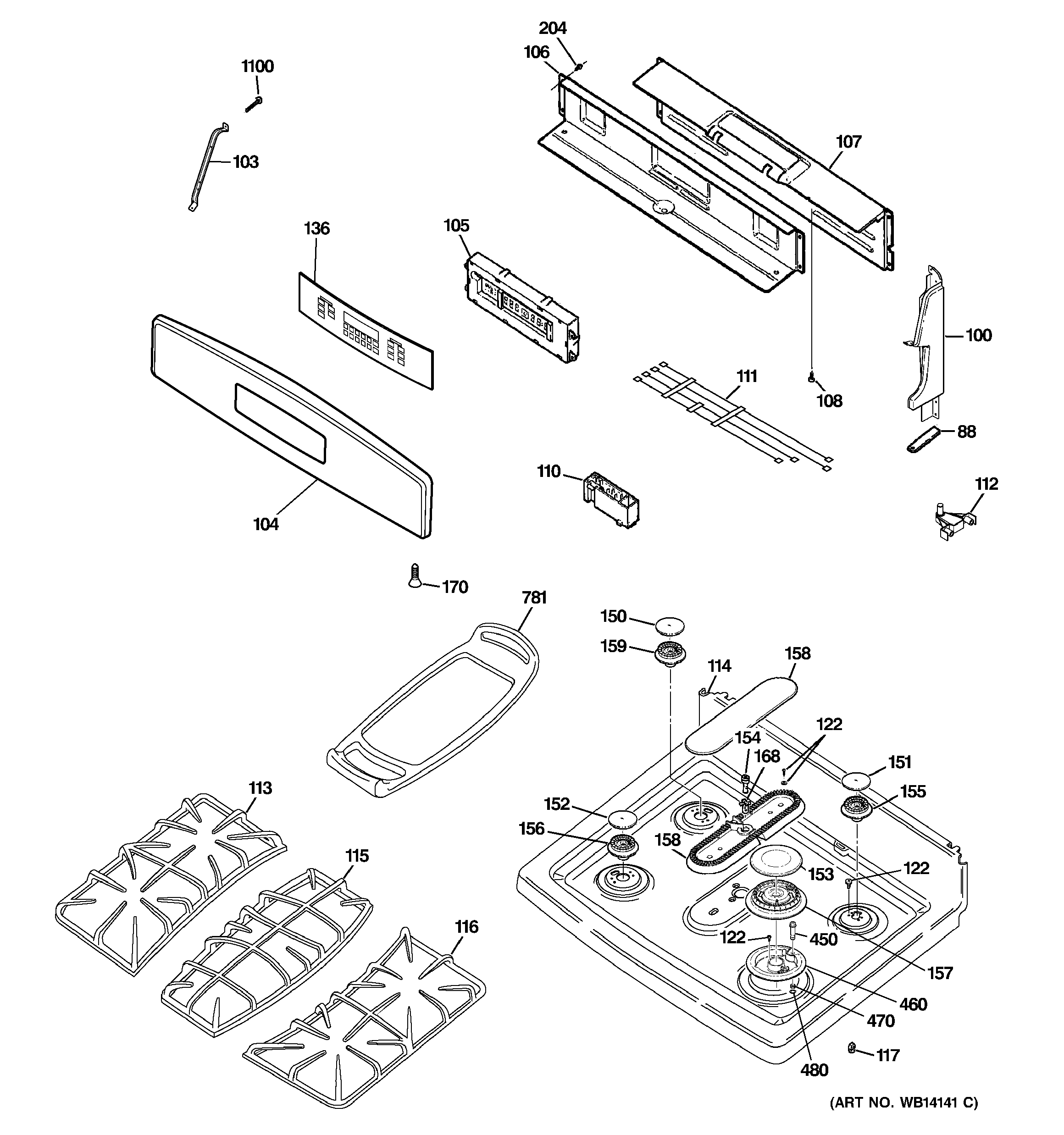 Control panel & cooktop