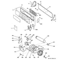 GE DNCK440EG0WC backsplash, blower & motor assembly diagram