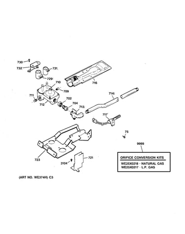 Gas valve & burner assembly