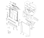 GE GLDL500N10WW escutcheon & door assembly diagram