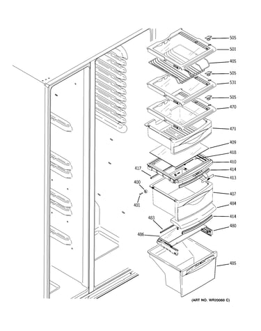 Fresh food shelves