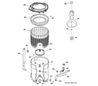 GE WISR106DGCWW tub, basket & agitator diagram