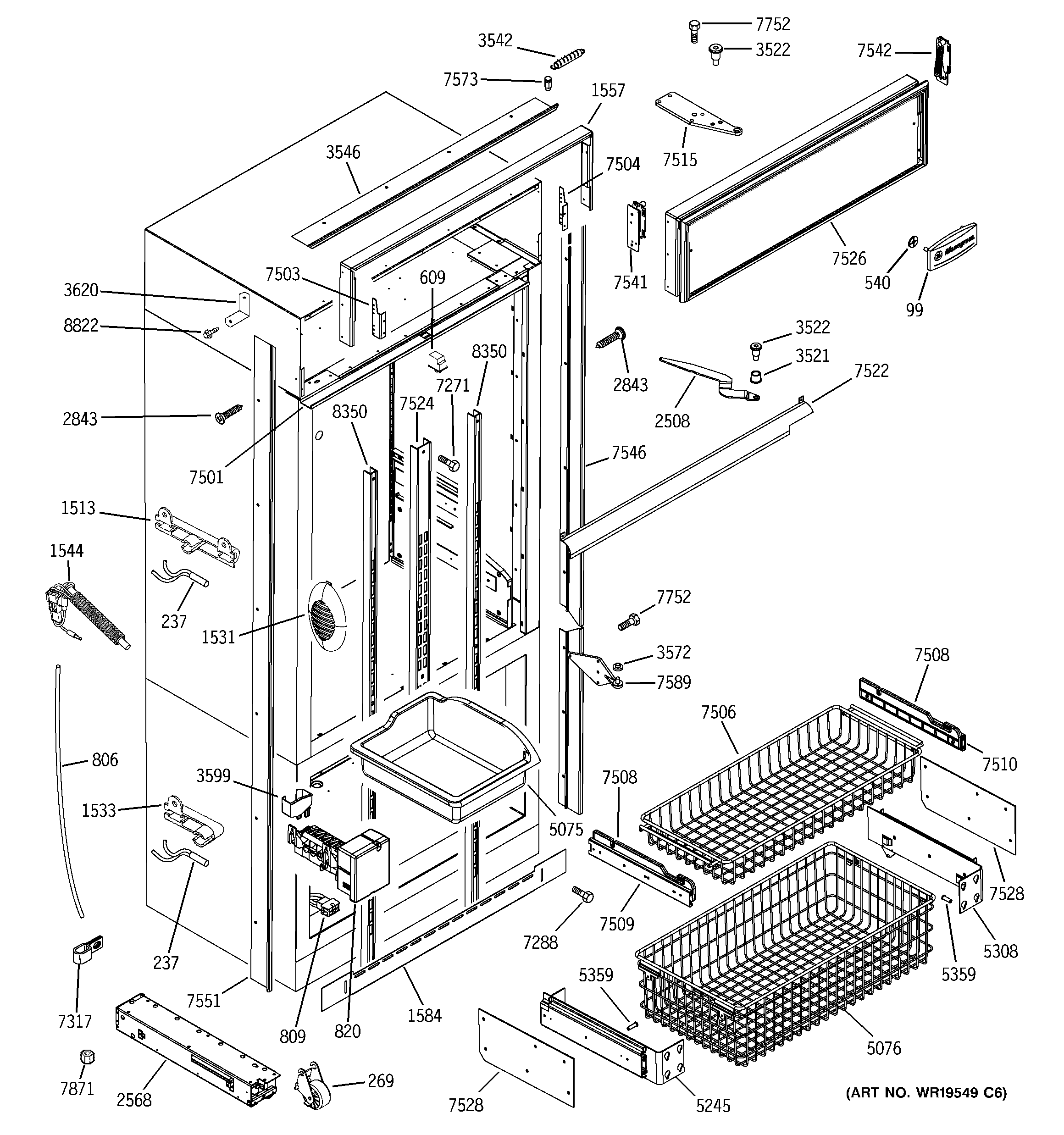 FREEZER SECTION, TRIM & COMPONENTS