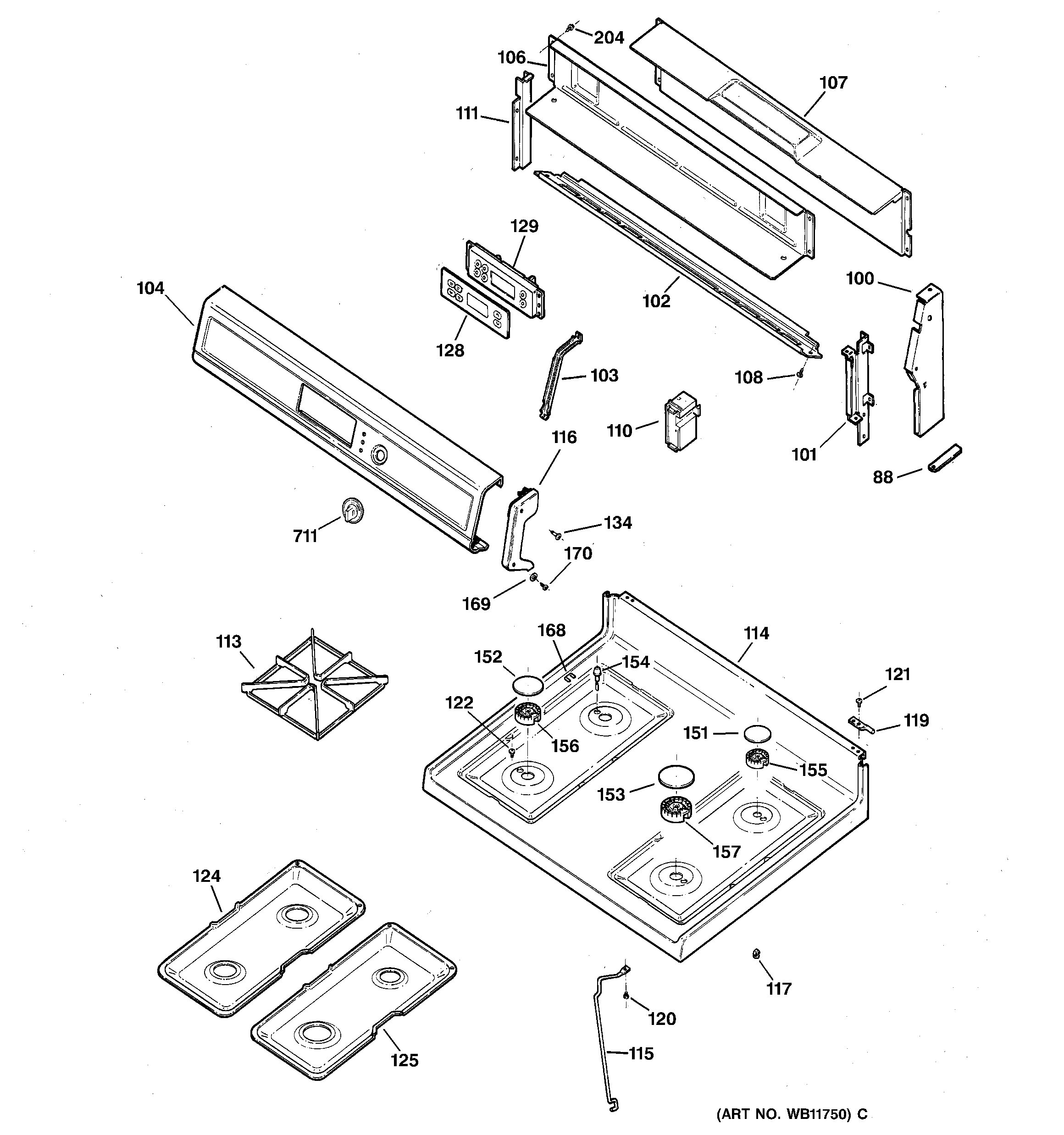 CONTROL PANEL & COOKTOP