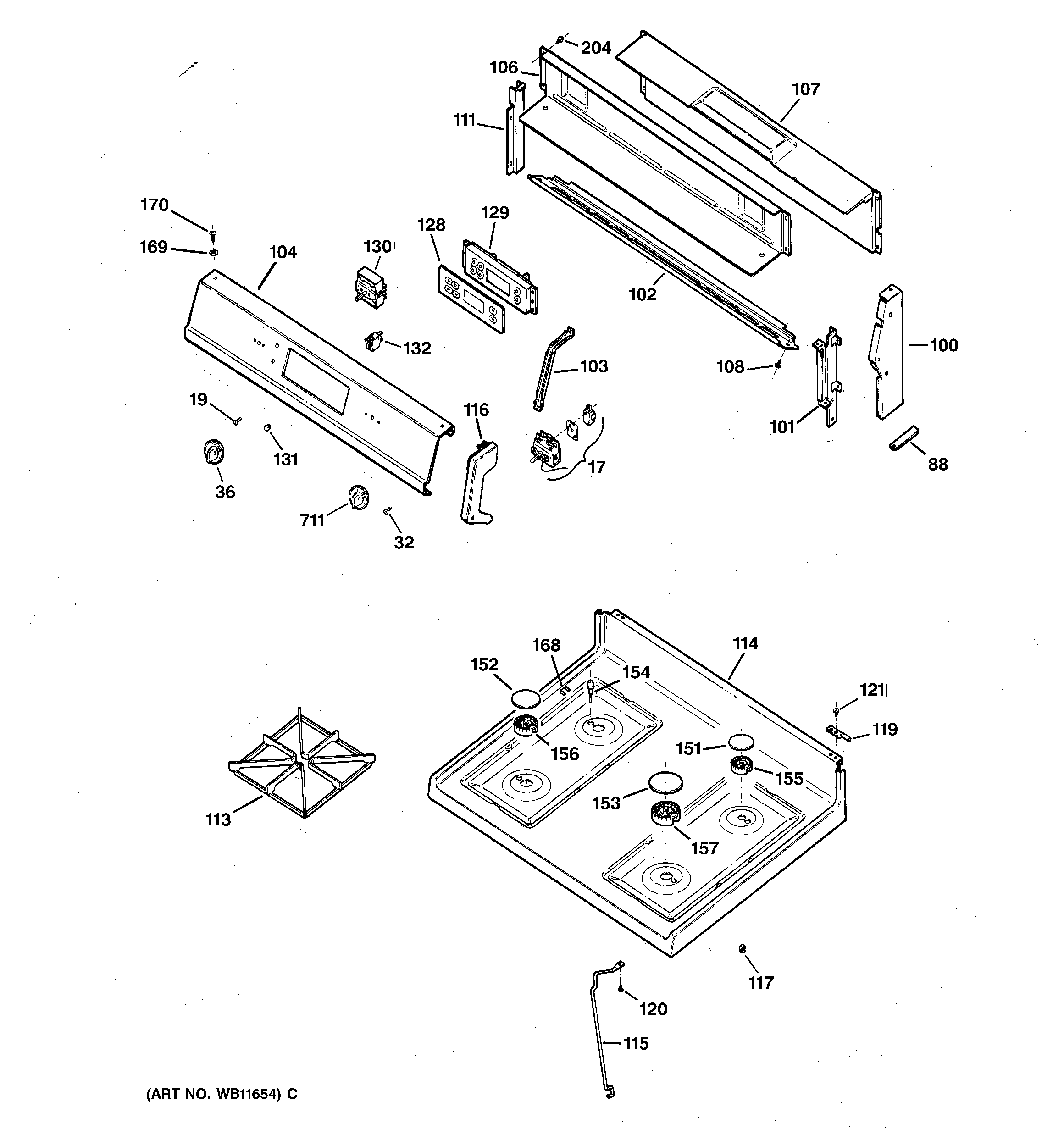 CONTROL PANEL & COOKTOP