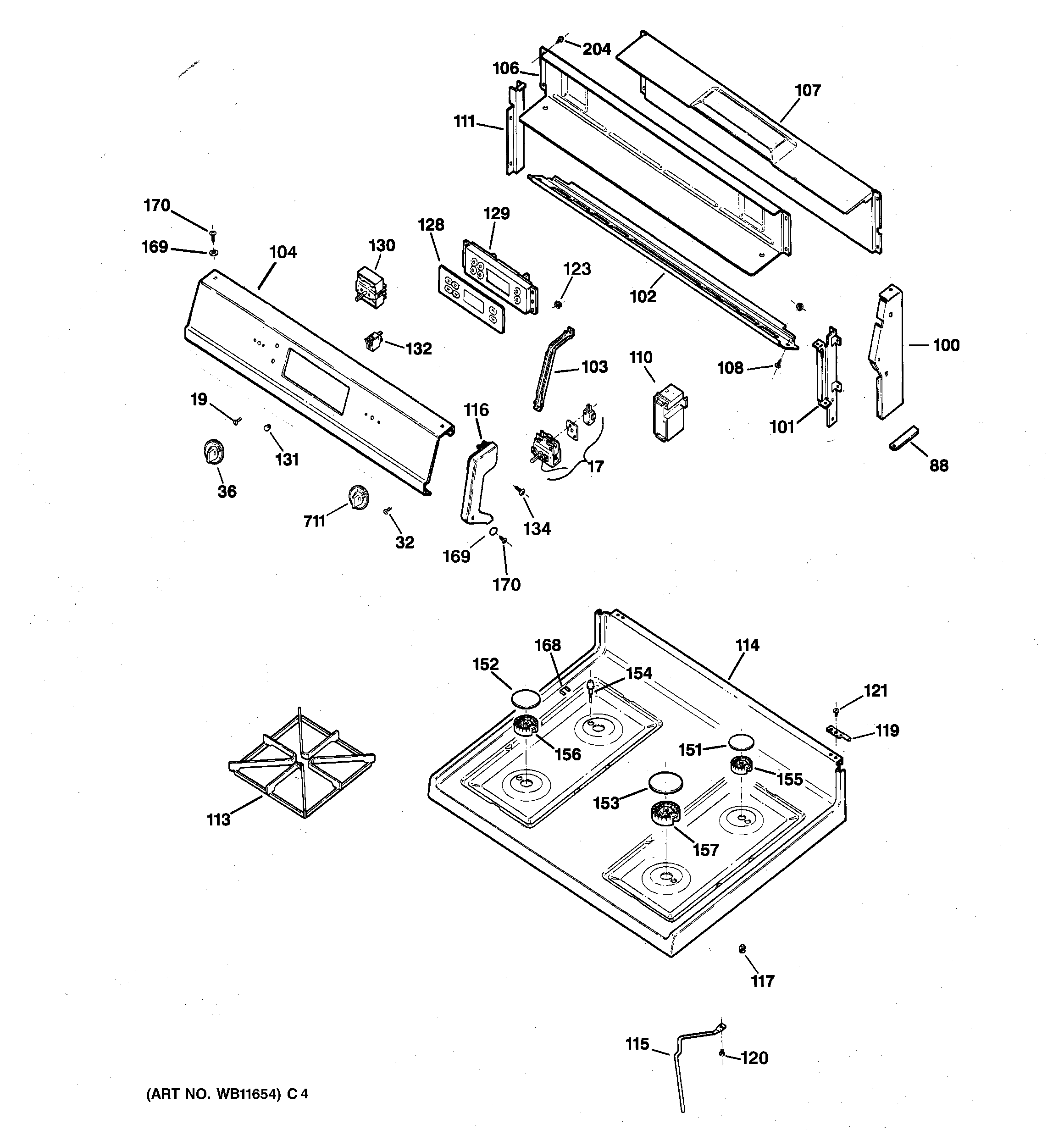 CONTROL PANEL & COOKTOP