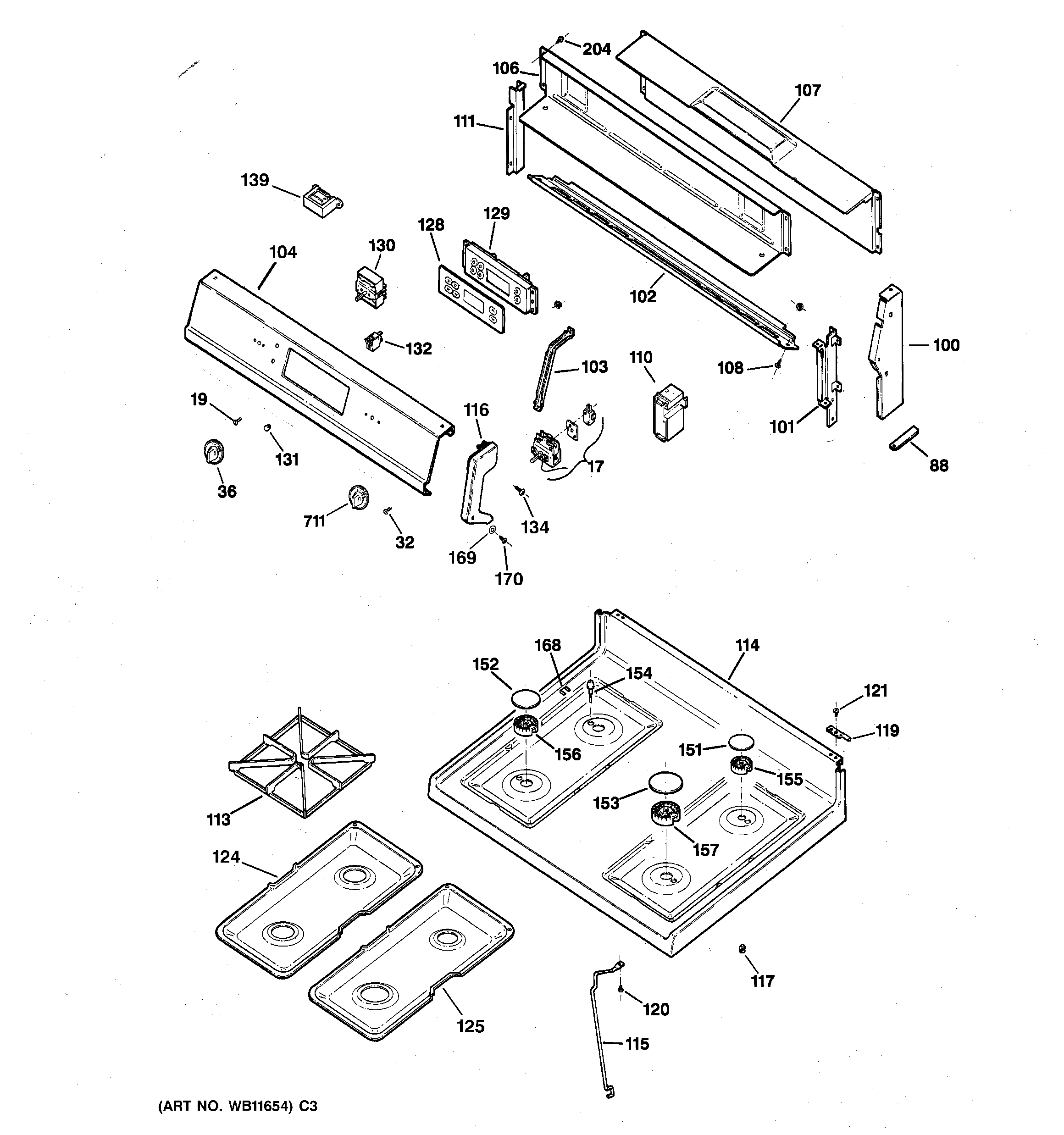 CONTROL PANEL & COOKTOP