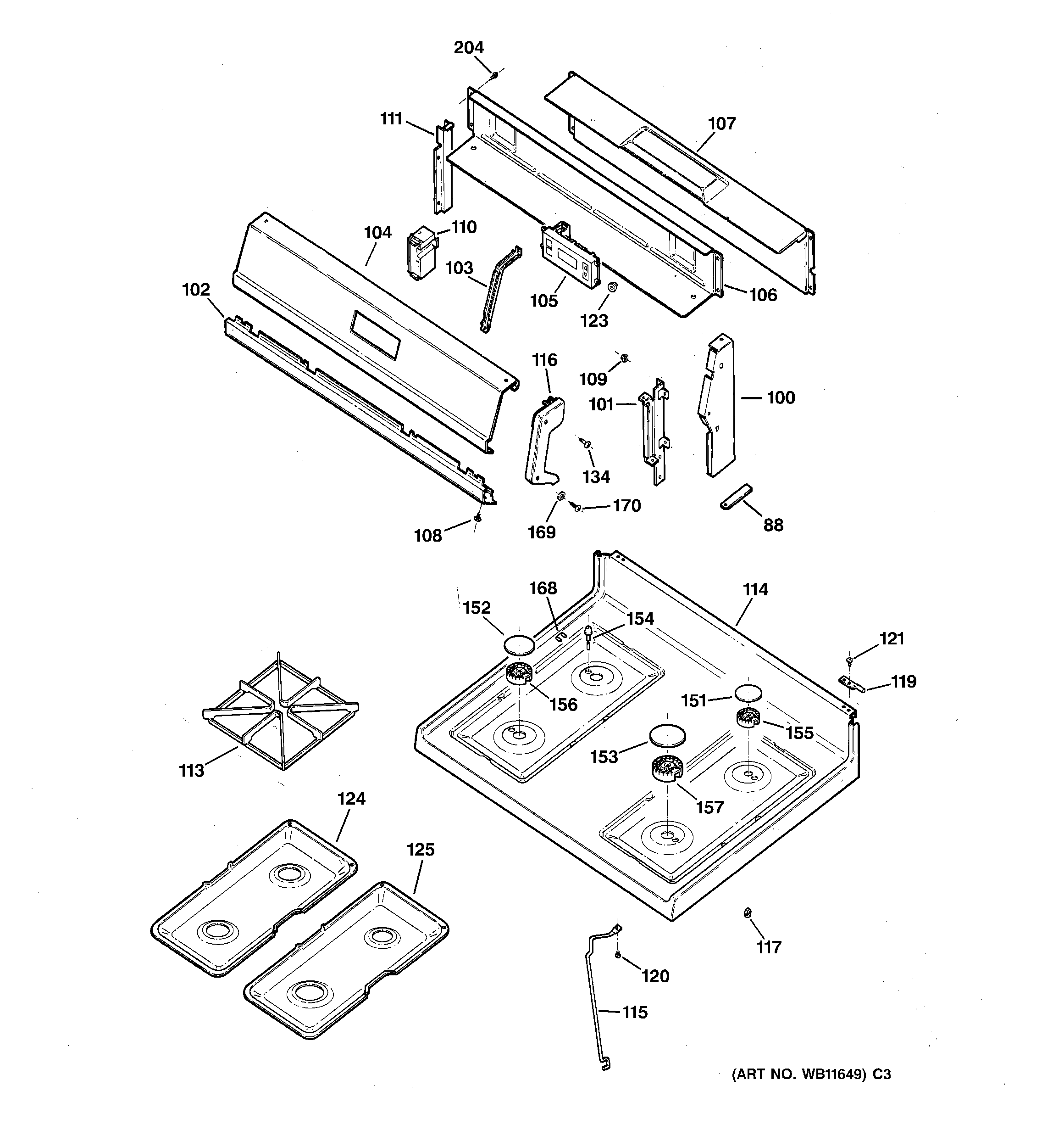 CONTROL PANEL & COOKTOP