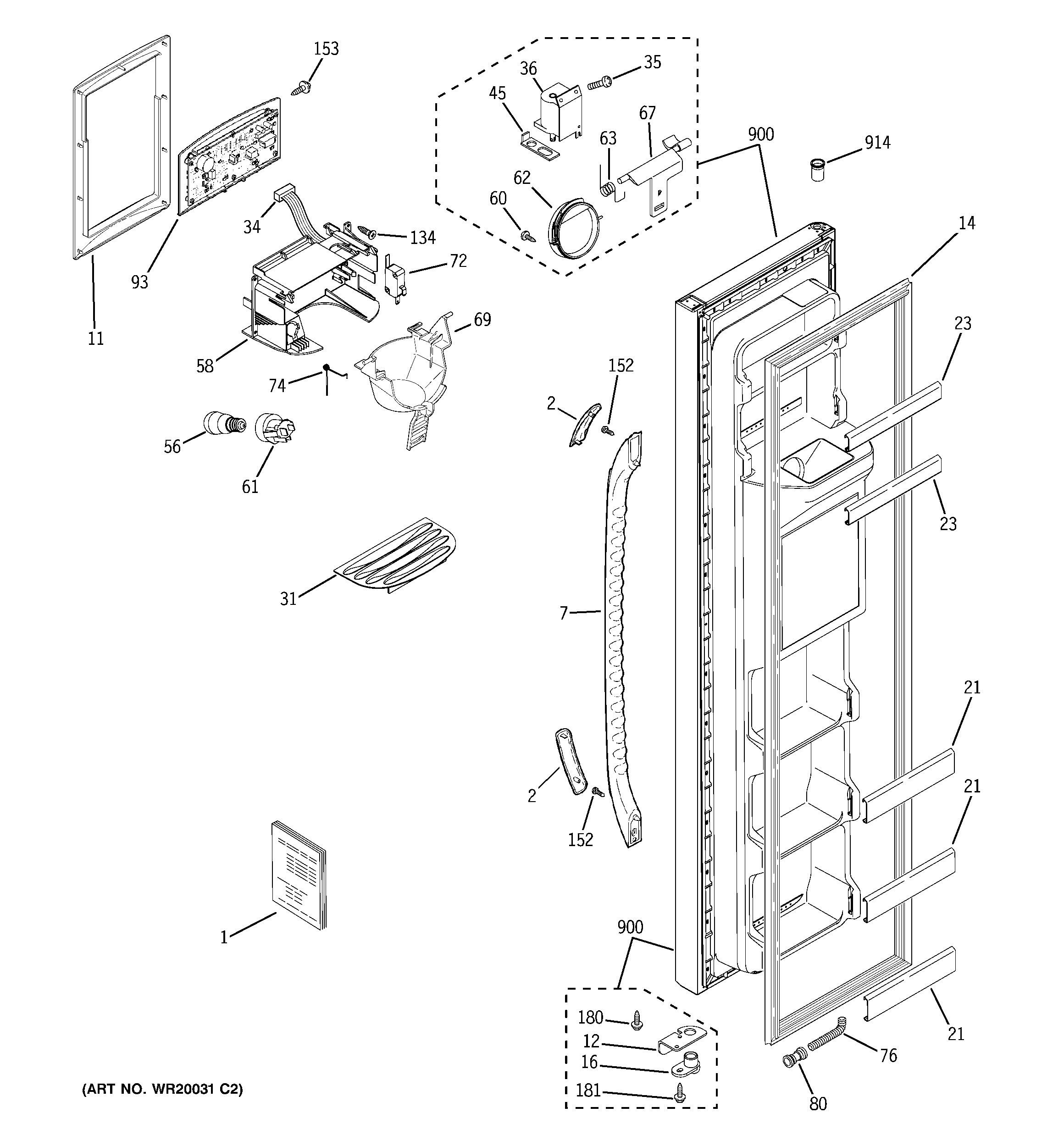 Freezer door