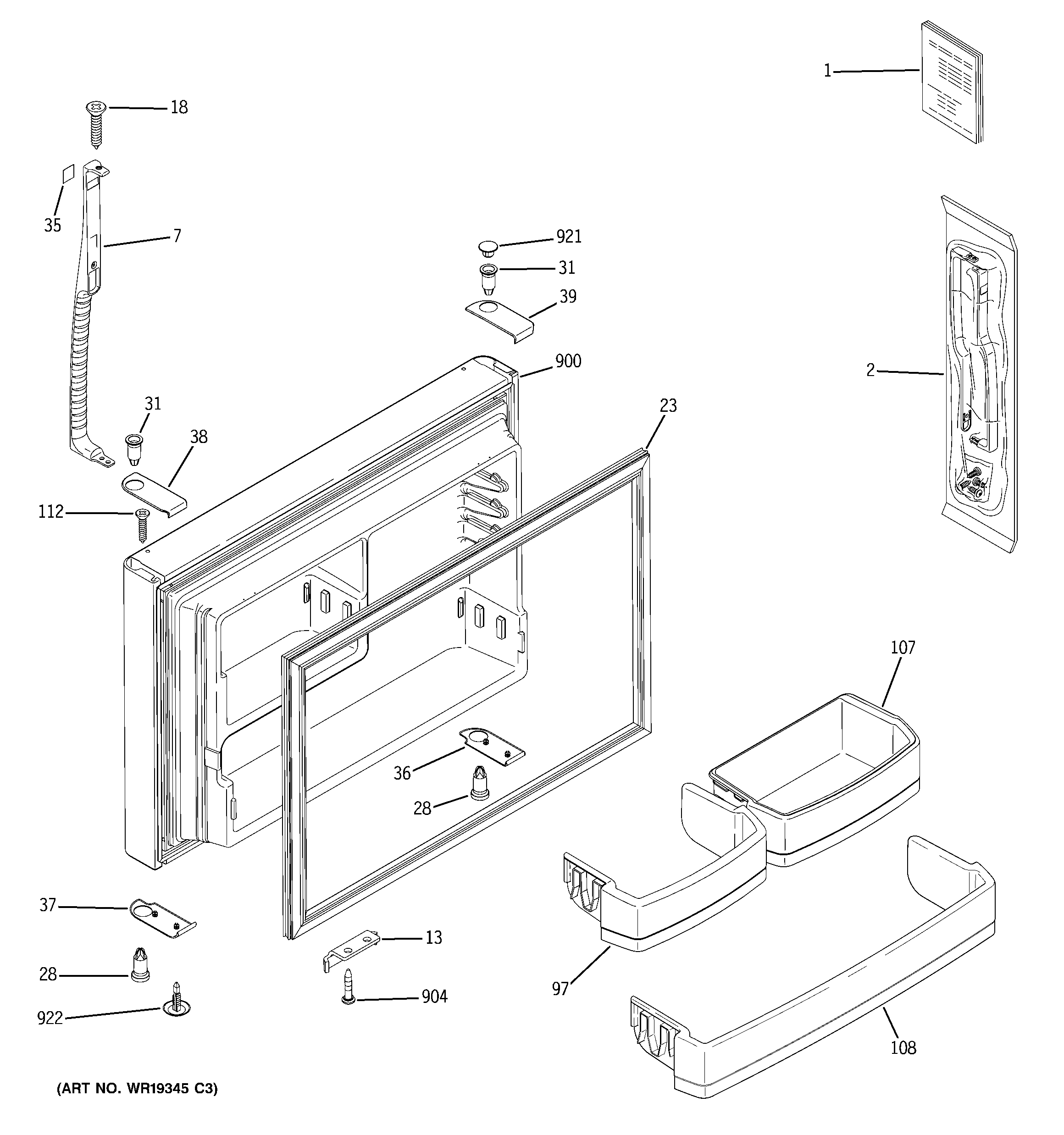 Freezer door