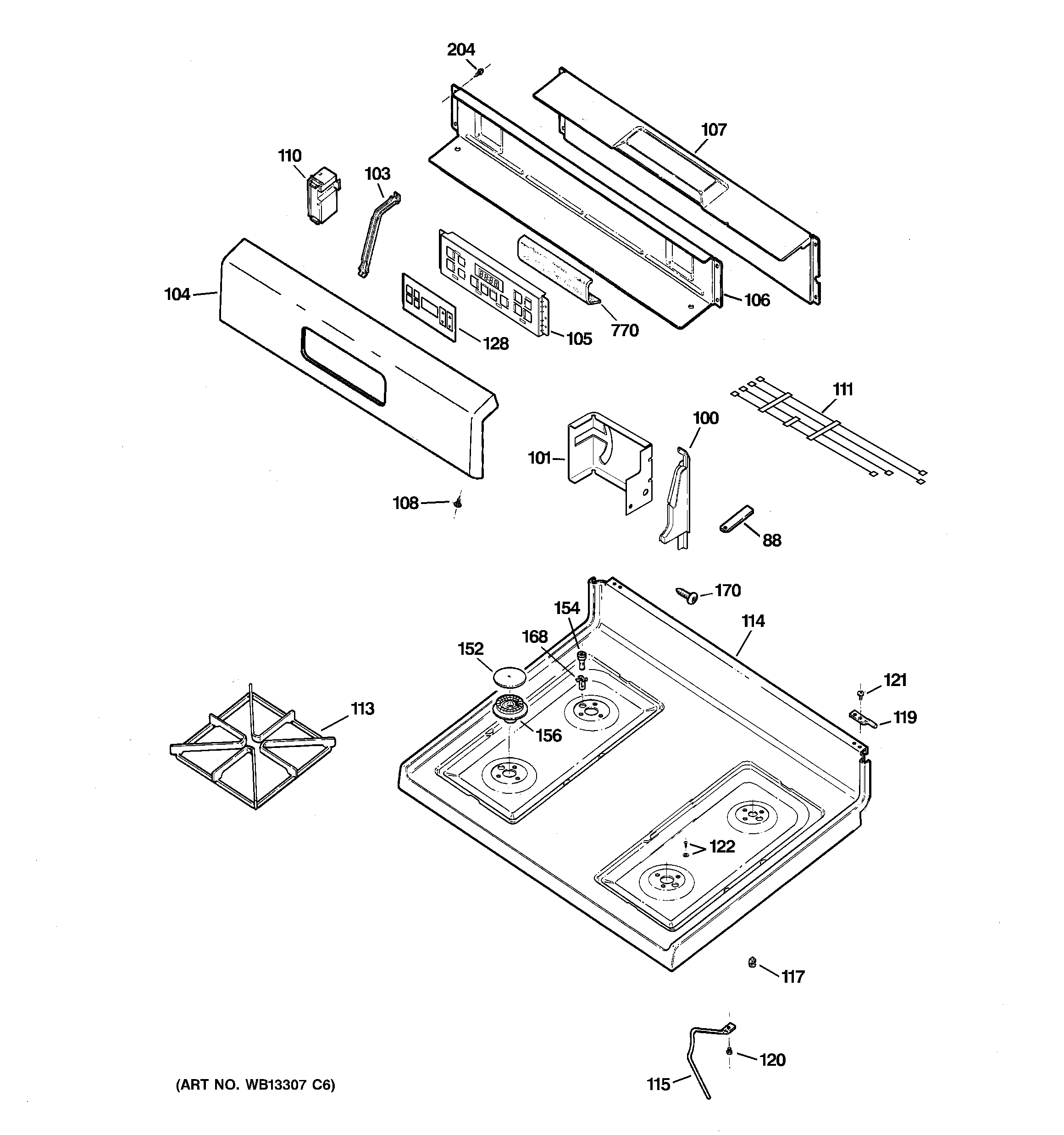 CONTROL PANEL & COOKTOP