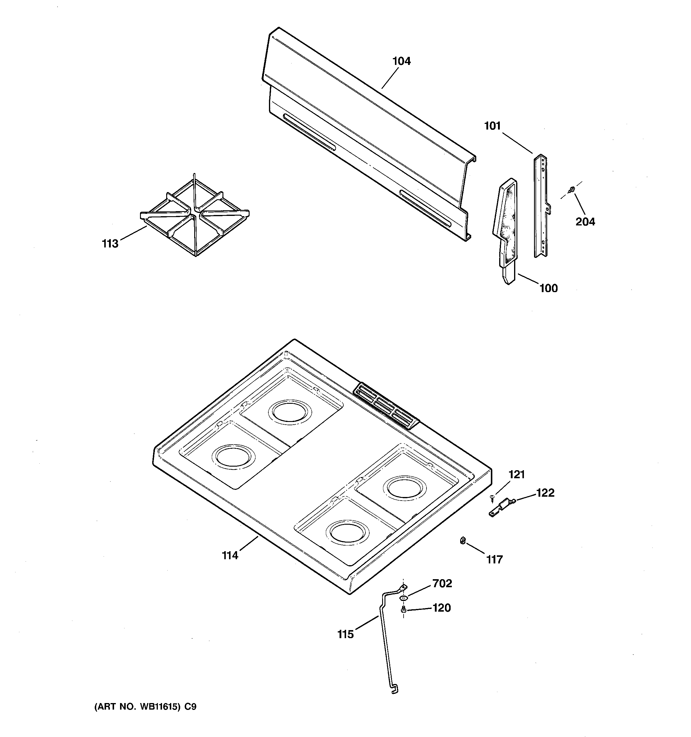 CONTROL PANEL & COOKTOP