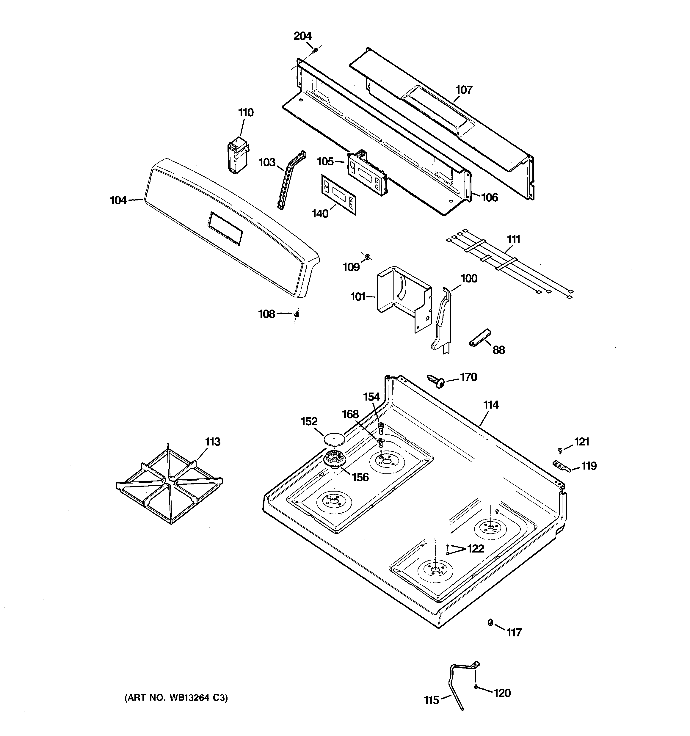 CONTROL PANEL & COOKTOP