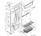 GE ZICS360NMCLH freezer section, trim & components diagram