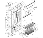 GE ZICS360NRFLH freezer section, trim & components diagram